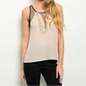 Tan and Black Top